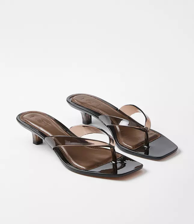 Jelly Kitten Heel Thong Sandals | LOFT