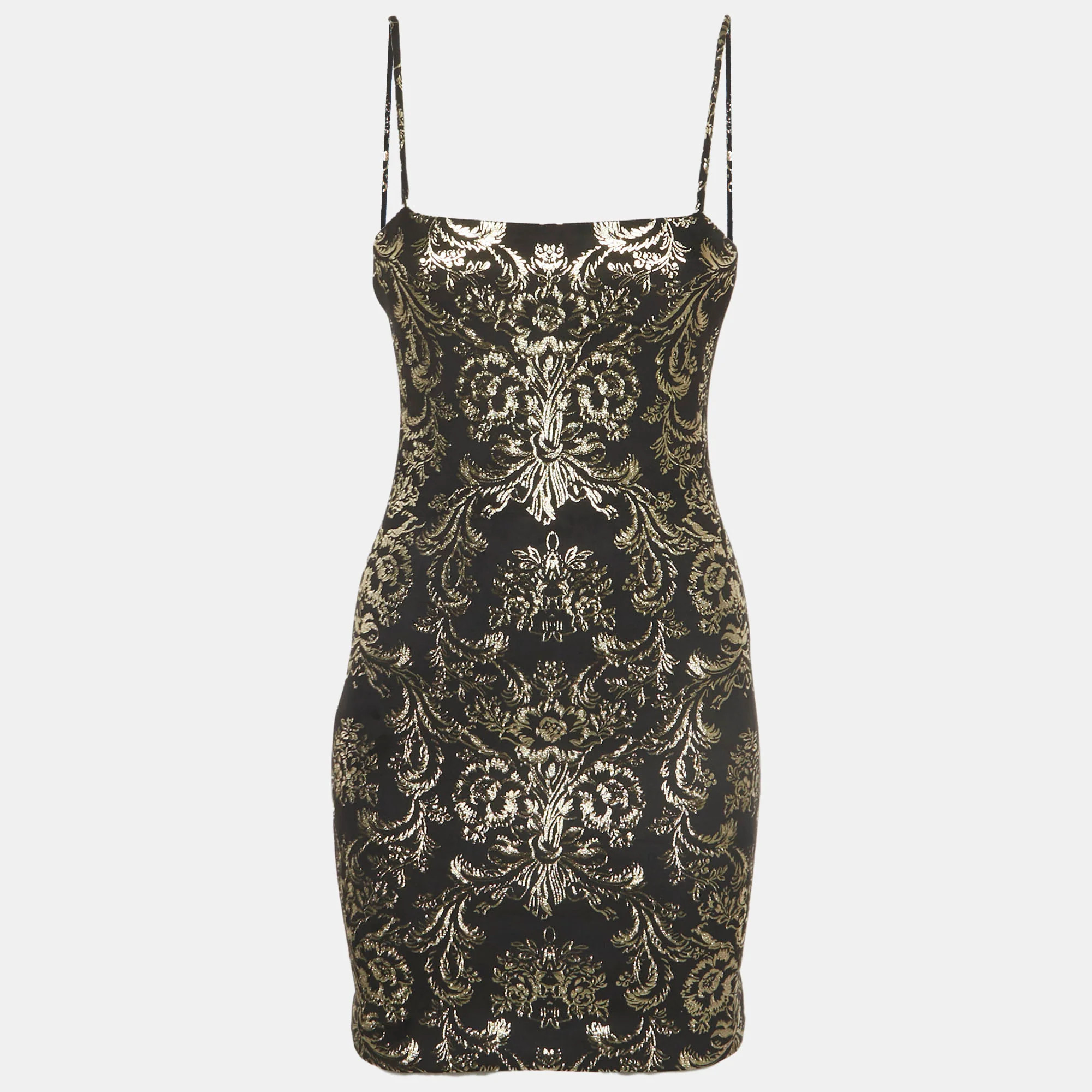 Alice + Olivia Black Floral Foil Print Fifi Mini Dress | Shop Simon