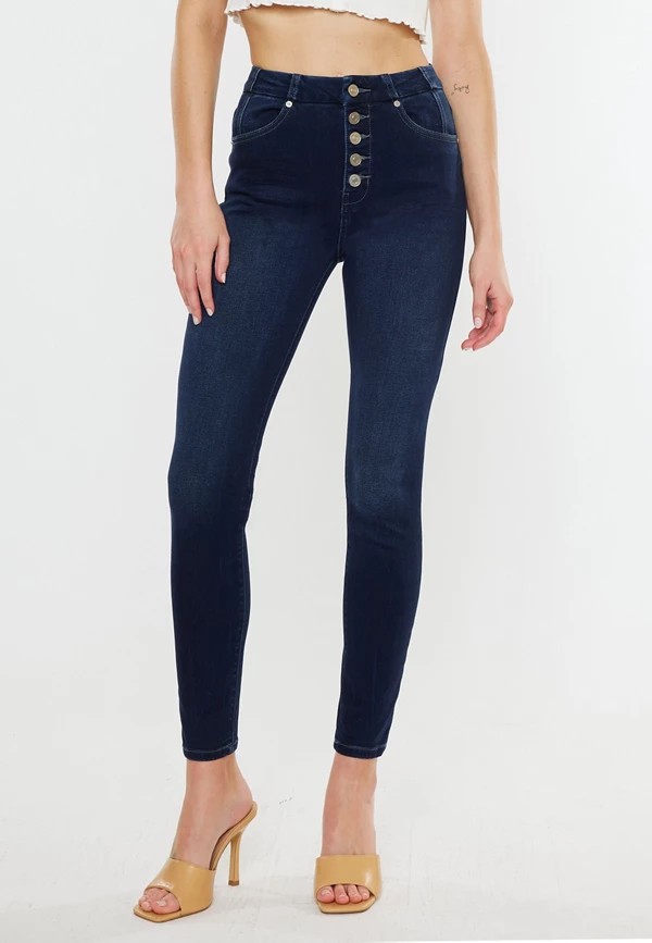 KanCan™ Dark High Rise Button Fly Skinny Jean | Maurices