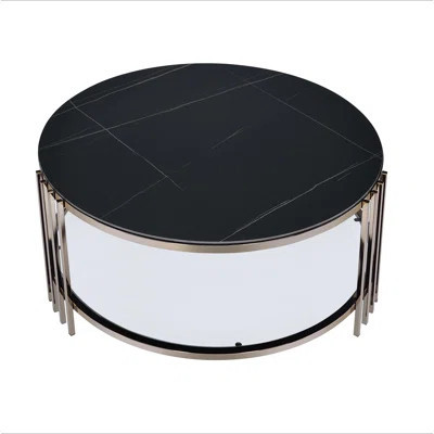 Abisha Sintered Stone Top Round Coffee Table | Wayfair North America