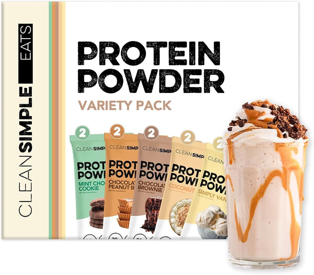 Clean Simple Eats Whey Protein Powder, Variety Pack, Naturally Sweetened Flavors, 100% Grass Fed ... | Amazon (US)