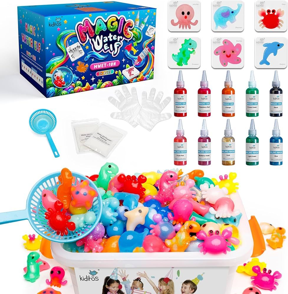 10 Colors Magic Water Elf Toy Kit,Aqua Fairy Water Gel Kit with 5 Colors Sparkling Magic Gel,5 Co... | Amazon (US)