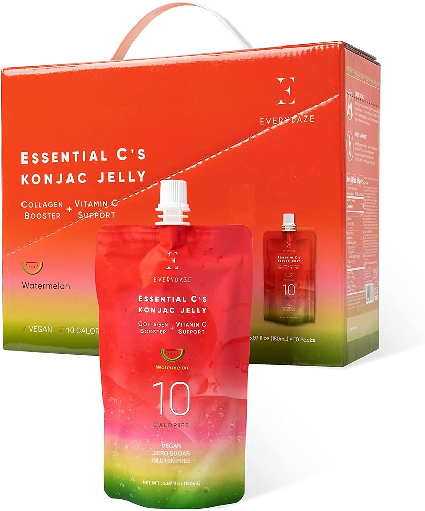 EVERYDAZE Essential C’s Collagen + Vitamin C Konjac Jelly | Vegan, 10 Calories, 0 Sugar | Water... | Amazon (US)