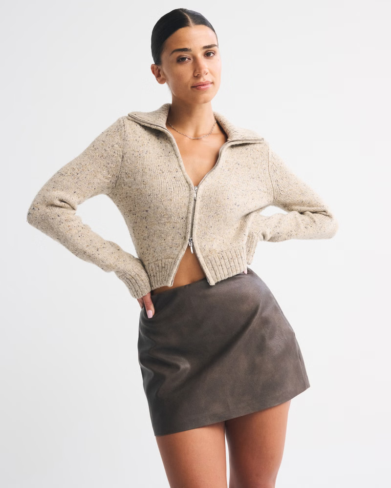 The A&F Scarlett Curve Love Vegan Leather Mini Skort | Abercrombie & Fitch (US)