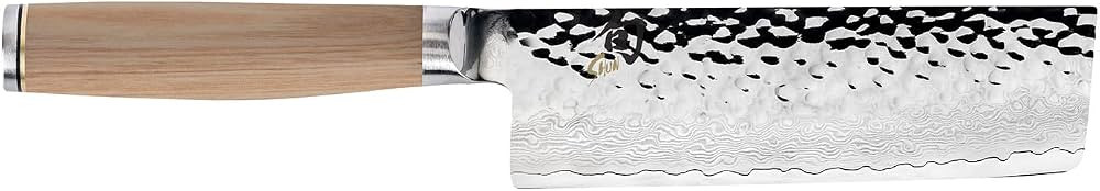 Shun Premier Blonde Nakiri Knife, 5.5 inch VG-MAX Stainless Steel Blade with Tsuchime Finish and ... | Amazon (US)