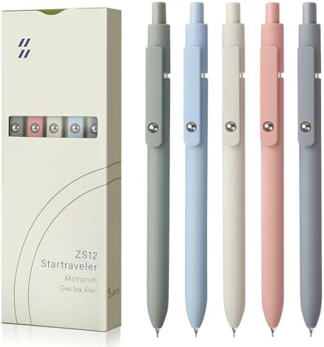 FIOVER Gel Pens, 5pcs 0.5mm Quick Dry Black Ink Pens Fine Point Smooth Writing Pen High-End Serie... | Amazon (US)