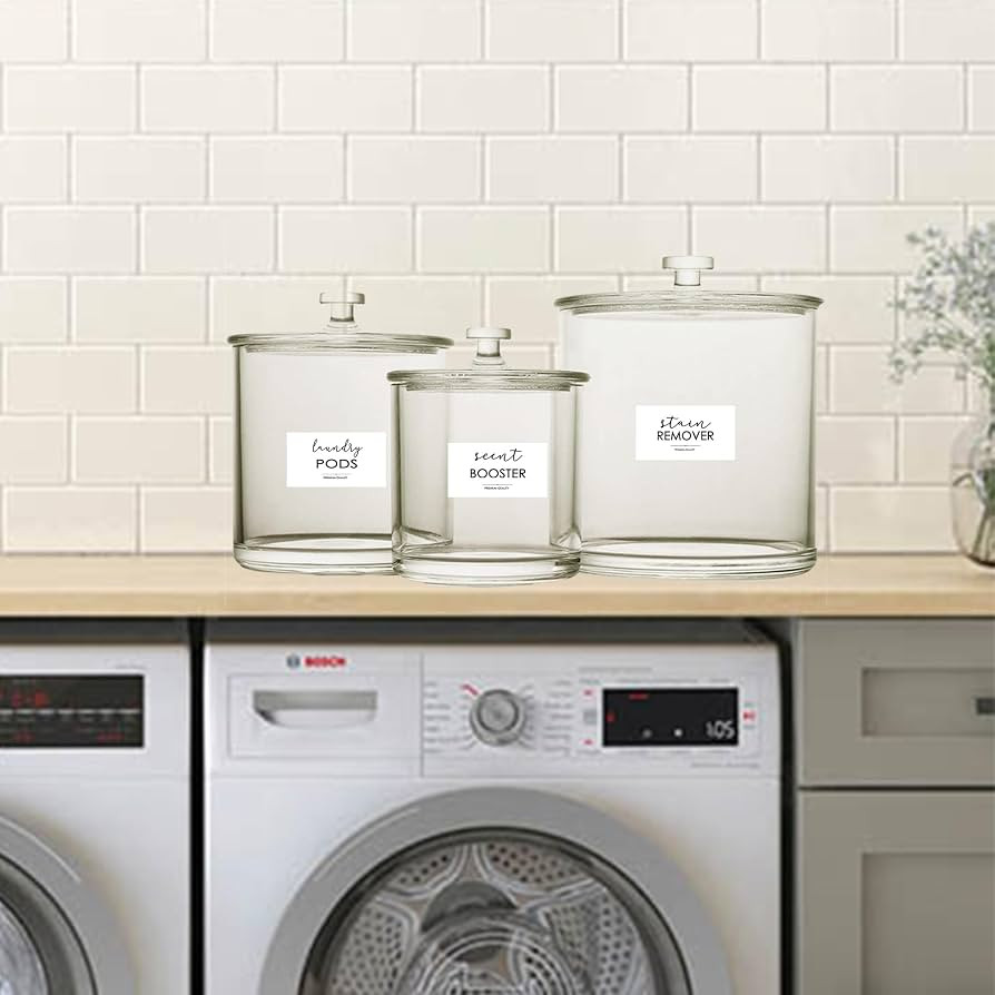 Minimalist Laundry Room Labels, Modern Cleaning Label for Containers, Waterproof Home Storage Org... | Amazon (US)