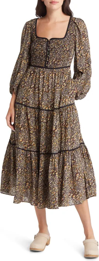 Madewell Cottage Garden Long Sleeve Embroidered Midi Dress | Nordstrom | Nordstrom
