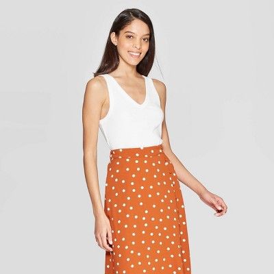 Women's Slim Fit Sleeveless V-Neck Rib Knit Tank Top - A New Day™ | Target