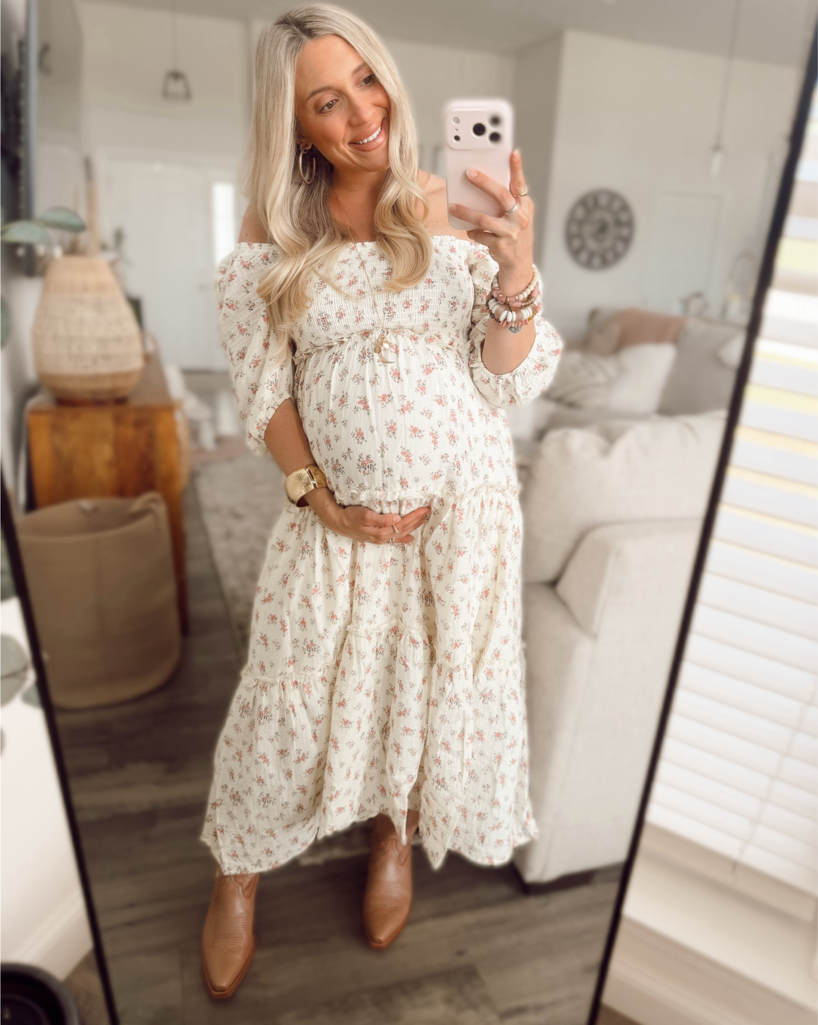 sweetest little floral moment 🌸🤍 this cream dress with soft pink florals is perfect for my girl moms 💗 — and it also comes in a blue version for my boy moms 🩵

100% cotton (which I LOVE), lightweight, breathable, and so bump-friendly 🤍 perfect for maternity photos, baby showers, or any spring + summer event 🌿☀️

wearing a size small 

#LTKStyle #LTKbump #MaternityFashion #BumpStyle #BabyShowerDress #MaternityPhotoshoot #SpringStyle #SummerStyle #FloralDress #PregnancyOutfits



#LTKgrwm #LTKootd #LTKBump