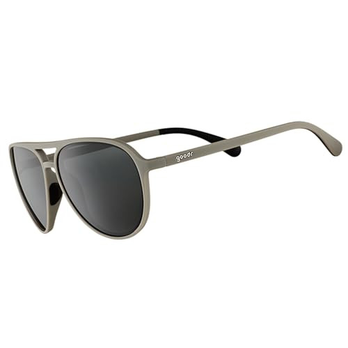 goodr Clubhouse Closeout Polarized Aviator Sunglasses for Men & Women, Large Sized (Mach G), Gray Solid Frame with Black Reflective Lens, UV400 Protection, No Slip, No Bounce | Amazon (US)