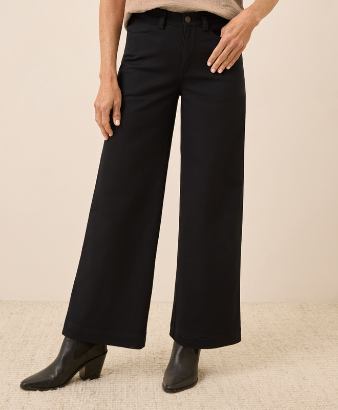 Women’s Stretch Twill Wide Leg Pant made with Organic Cotton | Pact | Pact Apparel