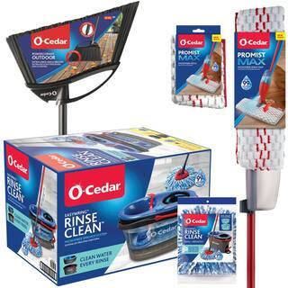 RinseClean Clean Water Spin Mop and Bucket System Mop Head Replacement ProMist MAX Spray Mop Outdoor Broom | The Home Depot