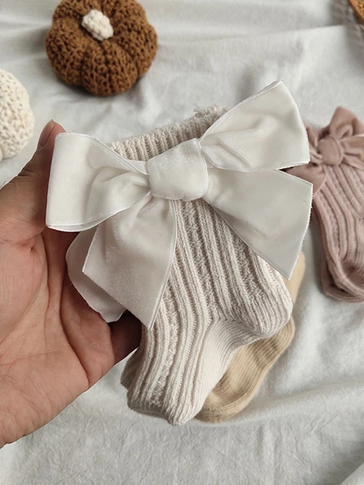 Girls Bow Decor Crew Socks | SHEIN
