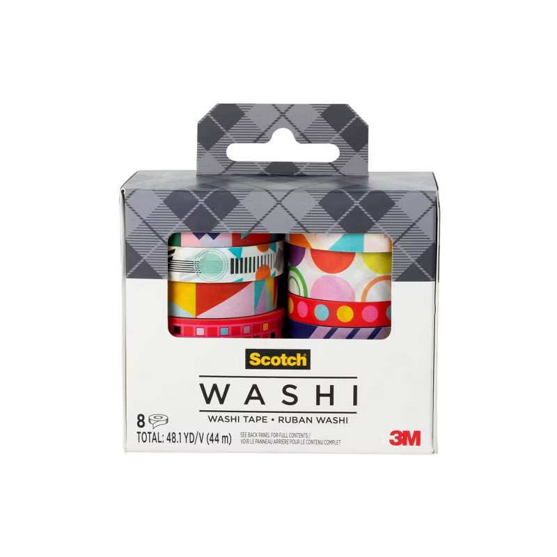 Scotch 8pk Expressions Washi Tape Geometric Madness | Target
