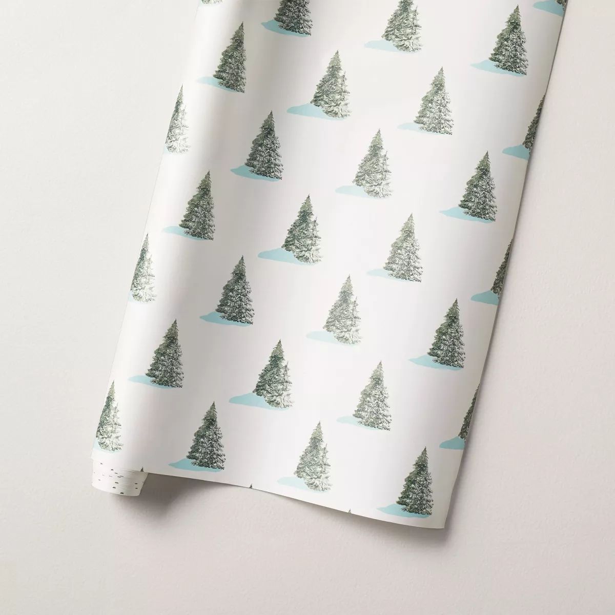 30 sq ft Winter Trees Christmas Gift Wrap Green/Cream/Blue - Hearth & Hand™ with Magnolia | Target