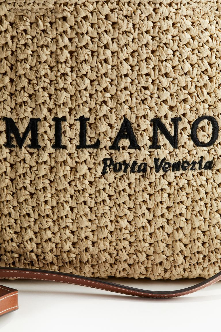 Straw Crossbody Bag - Beige - Ladies | H&M US | H&M (US + CA)