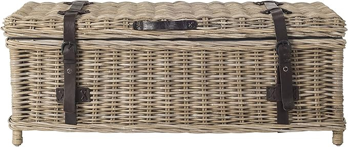SAFAVIEH Home Collection Navarro White Rattan Coffee Table | Amazon (US)