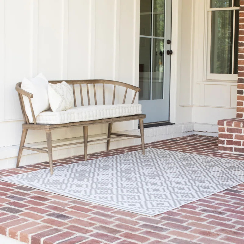 Mcintire Geometric Gray/White Indoor / Outdoor Area Rug | Wayfair North America
