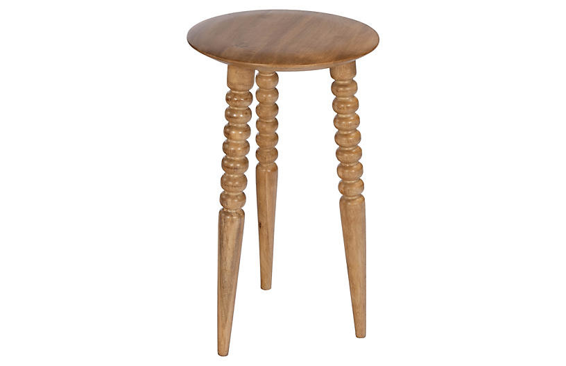 Julie Spindle Side Table, Walnut | One Kings Lane
