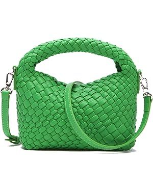 Women Woven Tote Small Crossbody Bag, Weave Quilted Purse Square Shoulder Bag Woven Handbag with ... | Amazon (US)