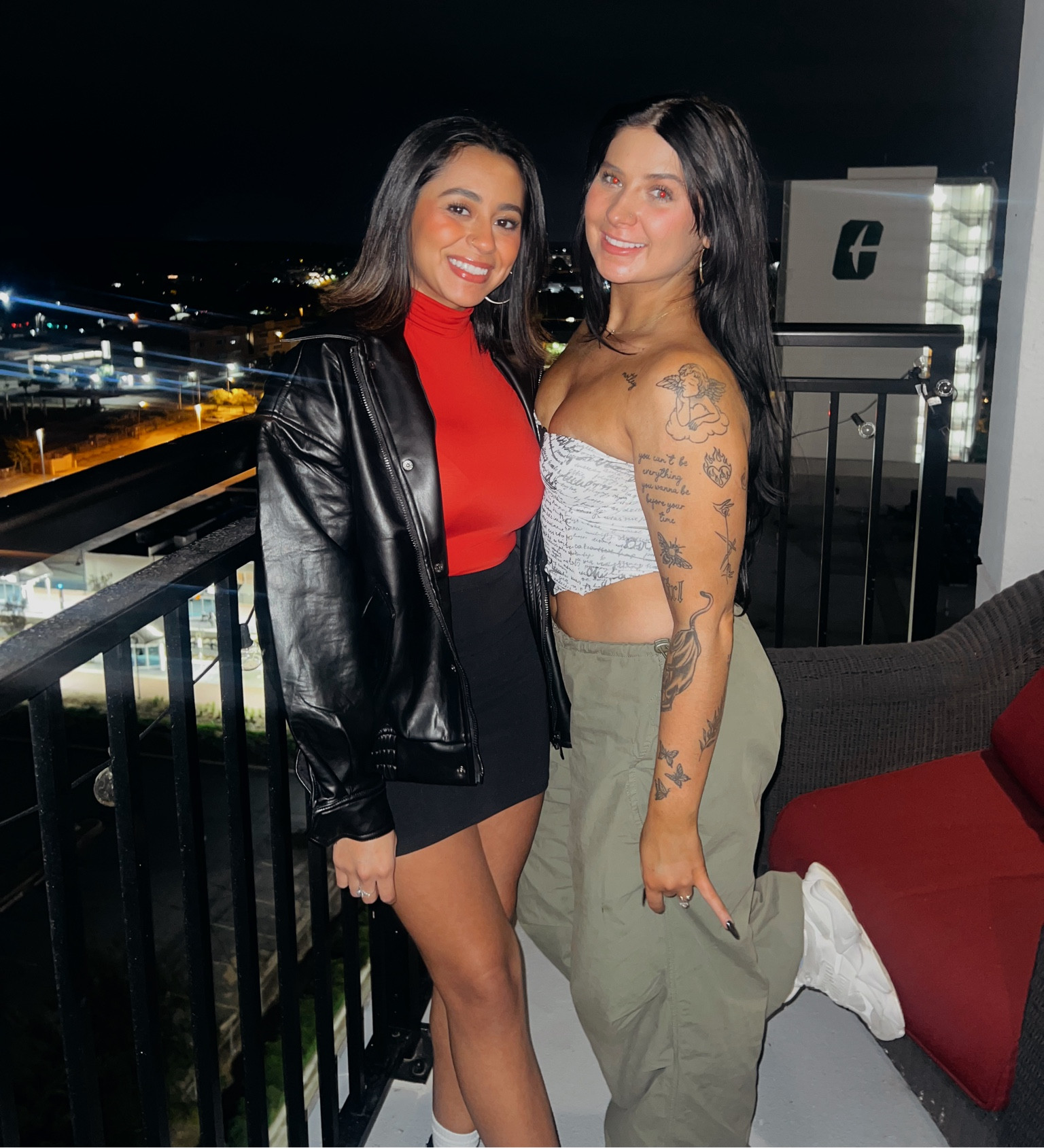 Princess polly leather jacket (xxs) , PP red turtleneck (s), PP mini skirt (s) in charlotte 🫶🏽 

#LTKstyletip #LTKSeasonal #LTKHolidaySale