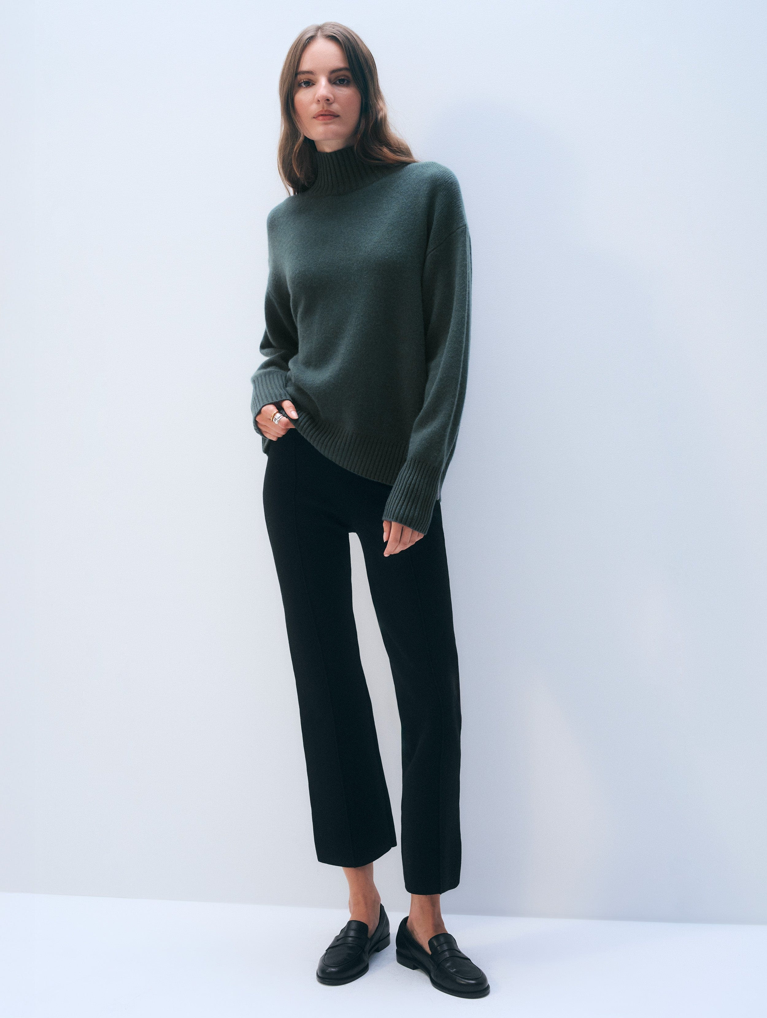 Superfine Organic Cotton Kick Flare Pant | White & Warren | White and Warren