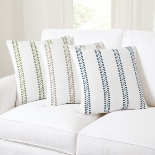 Hollis Ditsy Striped Cotton Square Throw Pillow Cover with Hidden Zipper & Down Insert | Ballard Designs, Inc.