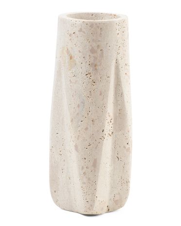 12x5 Travertine Faceted  Vase | TJ Maxx