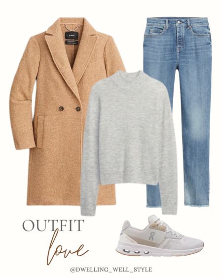 Camel Overcoat | Heathered Gray Sweater | Straight Jeans | ON Running Shoes
Neutrals Perfection! Score these beauties while they are on sale!

#LTKsalealert #LTKunder100 #LTKstyletip