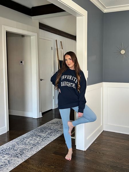 I couldn’t resist this cute sweatshirt! It’s so soft and perfect for lounging or travel. Wearing an XS in sweatshirt and leggings.

#LTKtravel #LTKstyletip #LTKfindsunder100