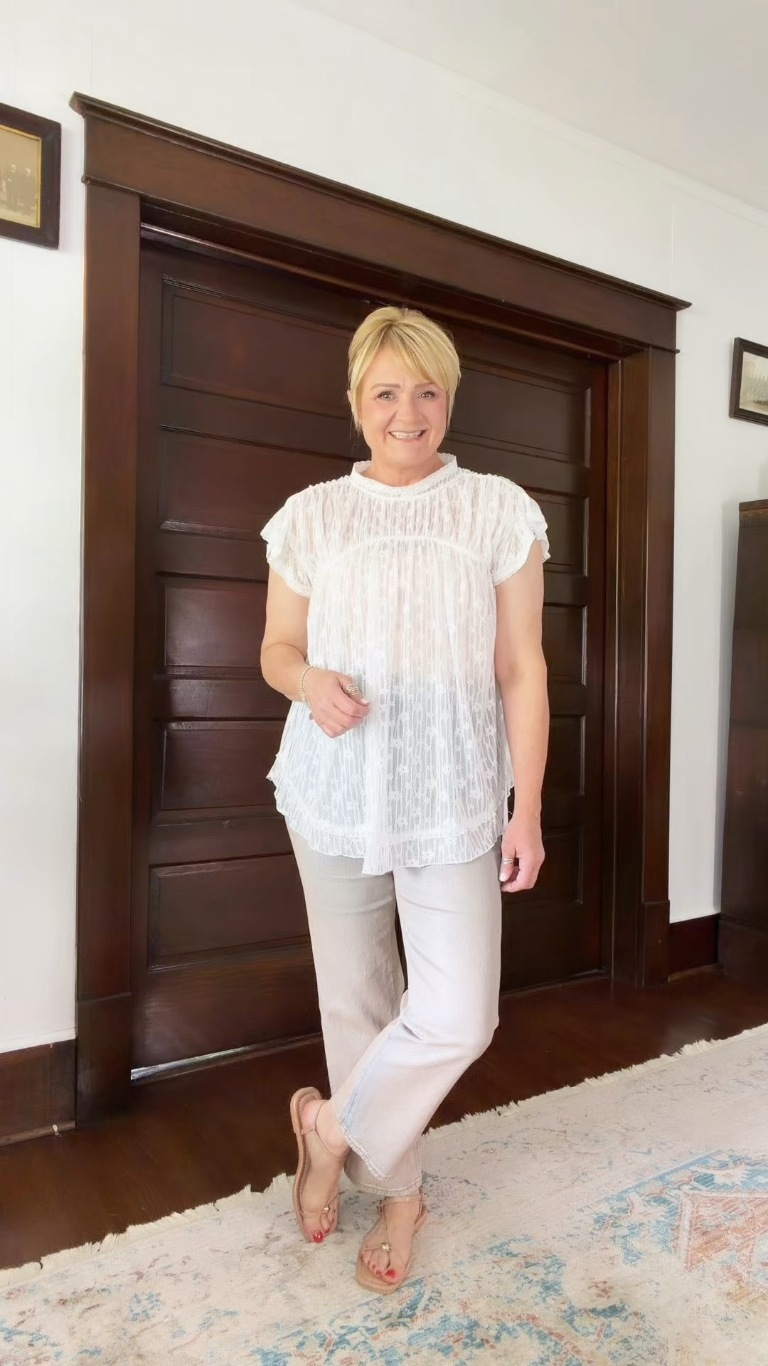 Pretty and flowing!   Definitely need a cami or tank under it. Wearing my true size.

#LTKootd