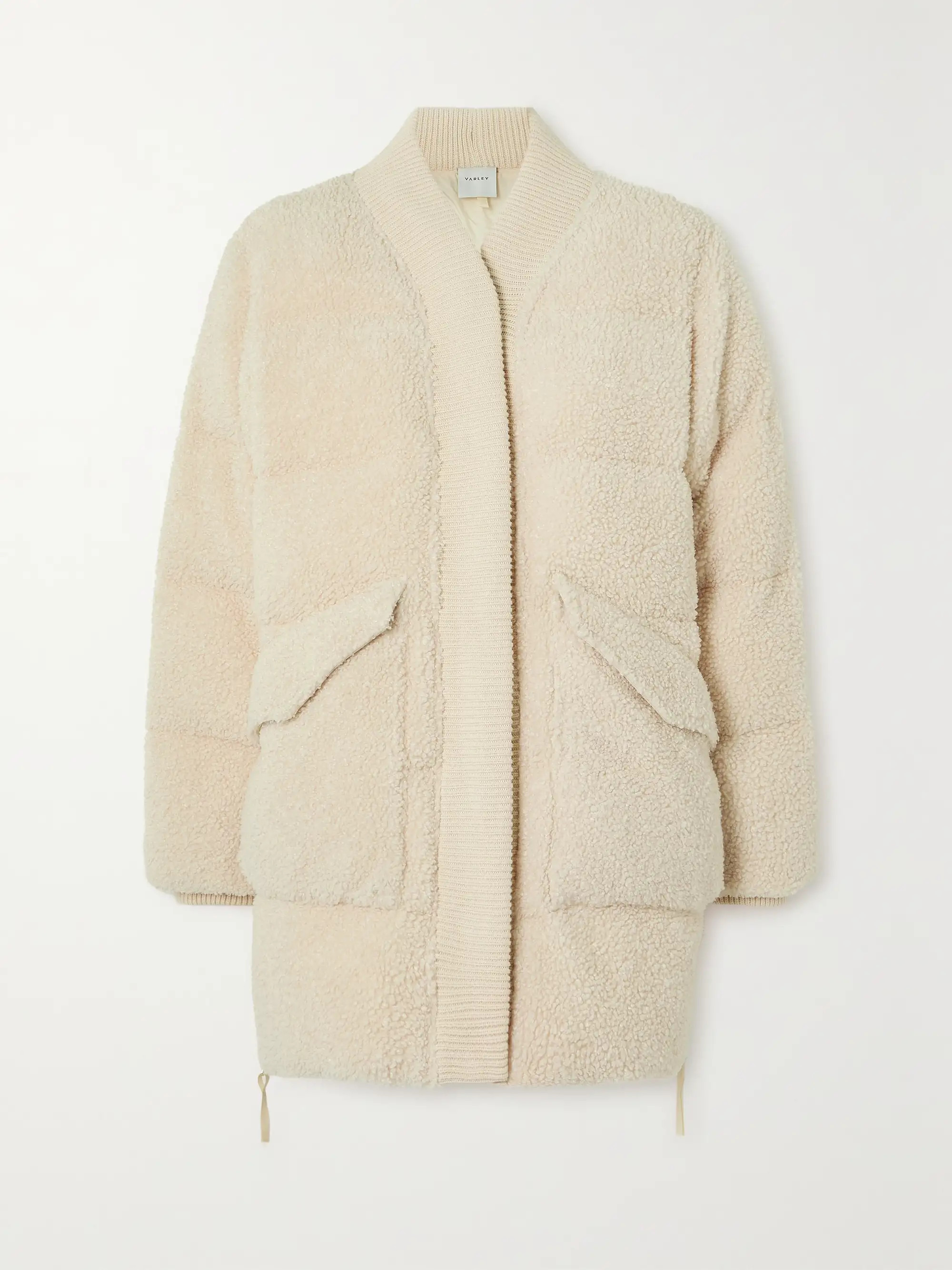 Wynn ribbed knit-trimmed quilted faux shearling coat | NET-A-PORTER (US)