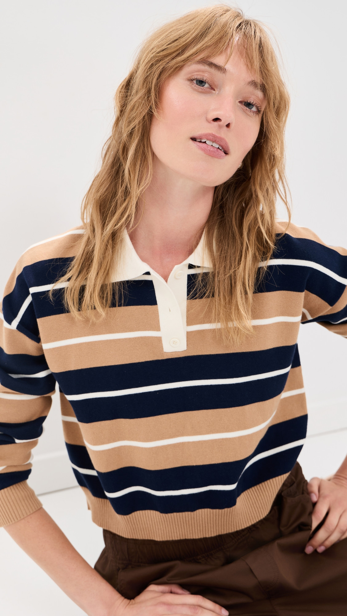 LE BOP Zadie Polo Shirt Midnight Stripe M | Shopbop