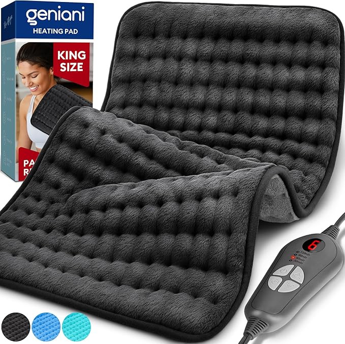 GENIANI Double Sided XL Heating Pad Electric for Lower Back Pain & Period Cramps Relief, Heat Pad... | Amazon (US)