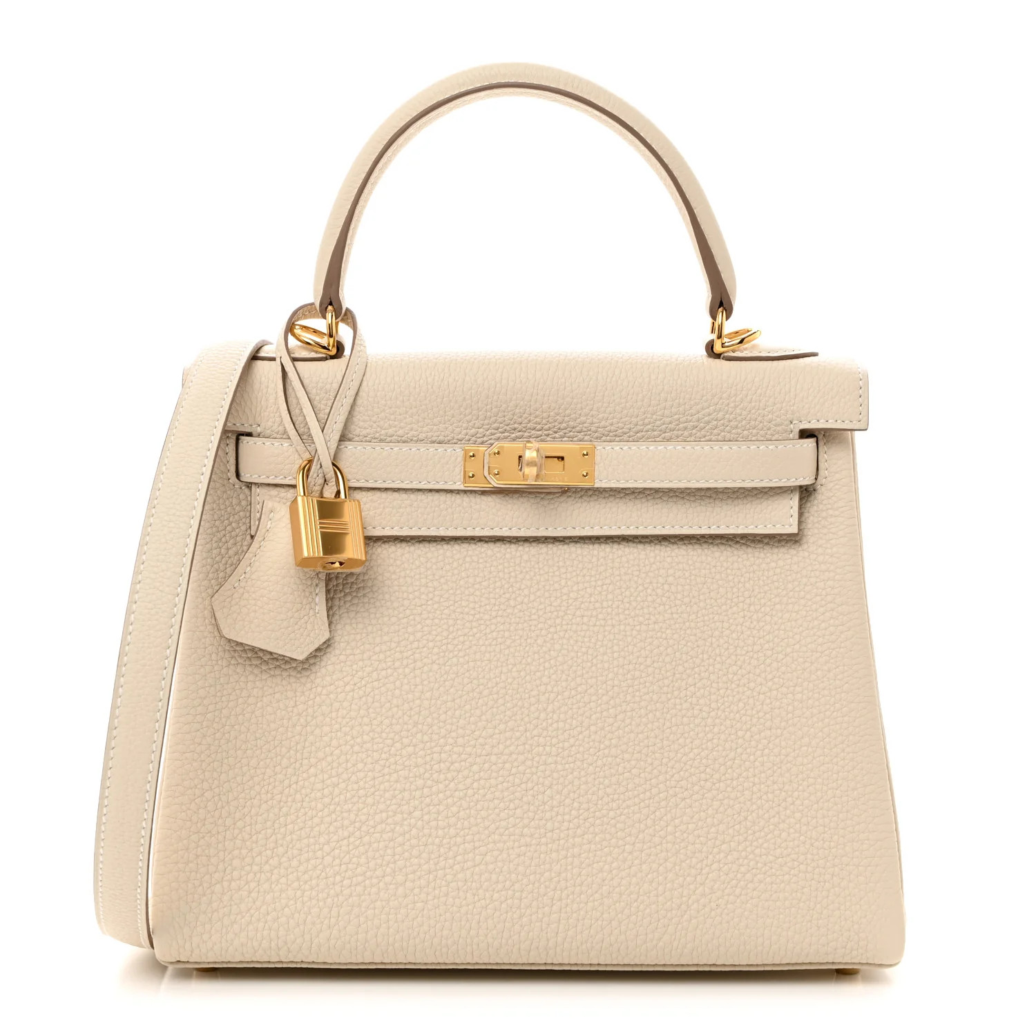 Togo Kelly Retourne 25 Craie | FASHIONPHILE (US)