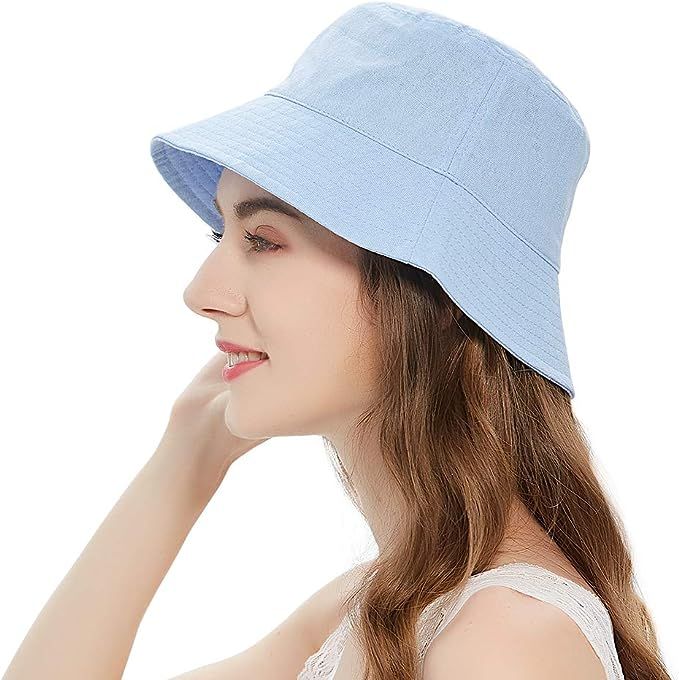 Bucket Hats for Women,Summer Travel Beach Sun Hat Outdoor Cap,Packable Teens Girls Bucket Hat UPF... | Amazon (US)