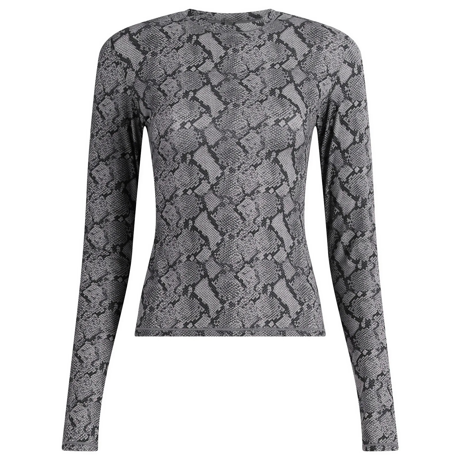SKIMS Women's Fits Everybody Long Sleeve Top in Shadow Snake Print, Size Large | END. Clothing