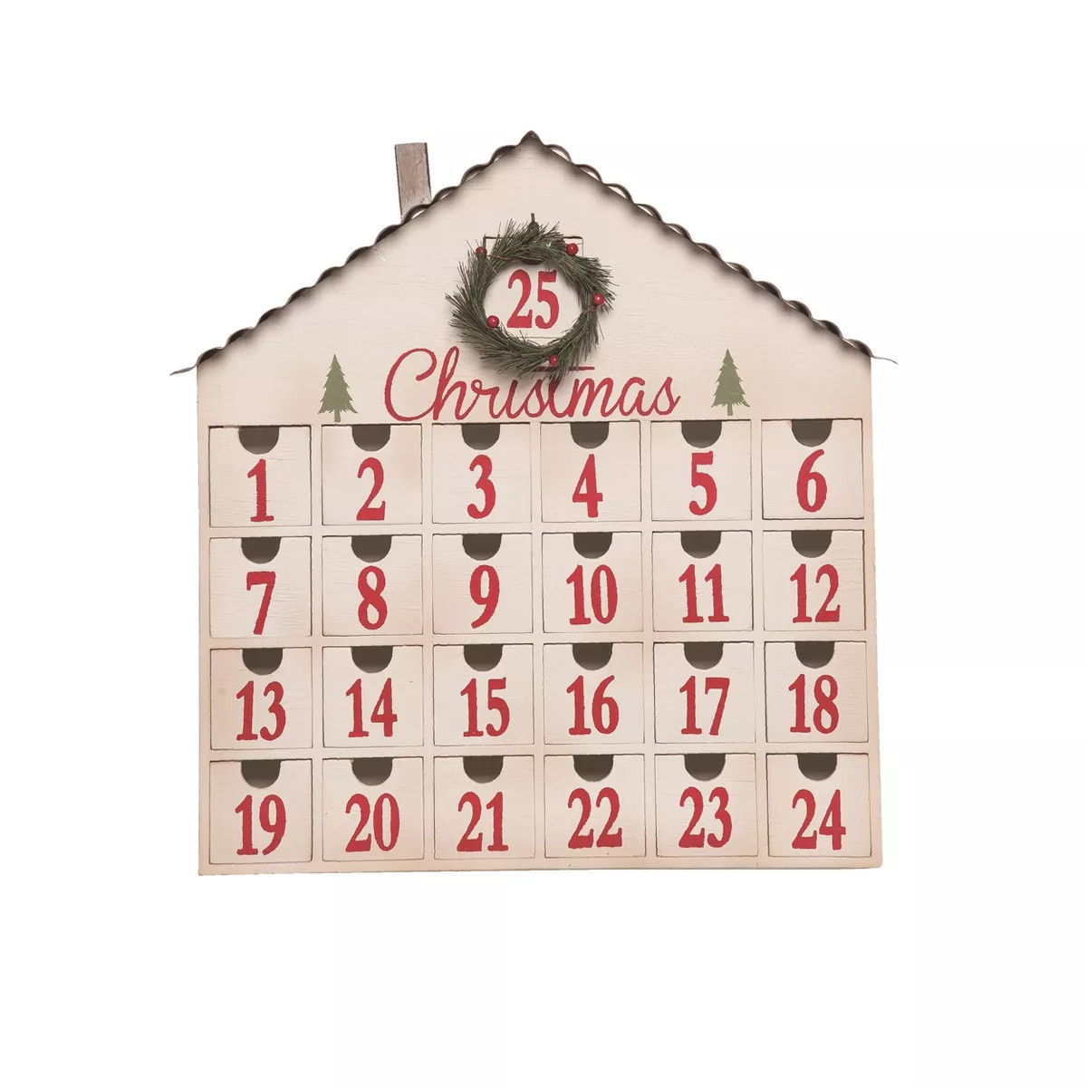 Transpac Wood 17.25 in. Multicolor Christmas Countdown House | Target
