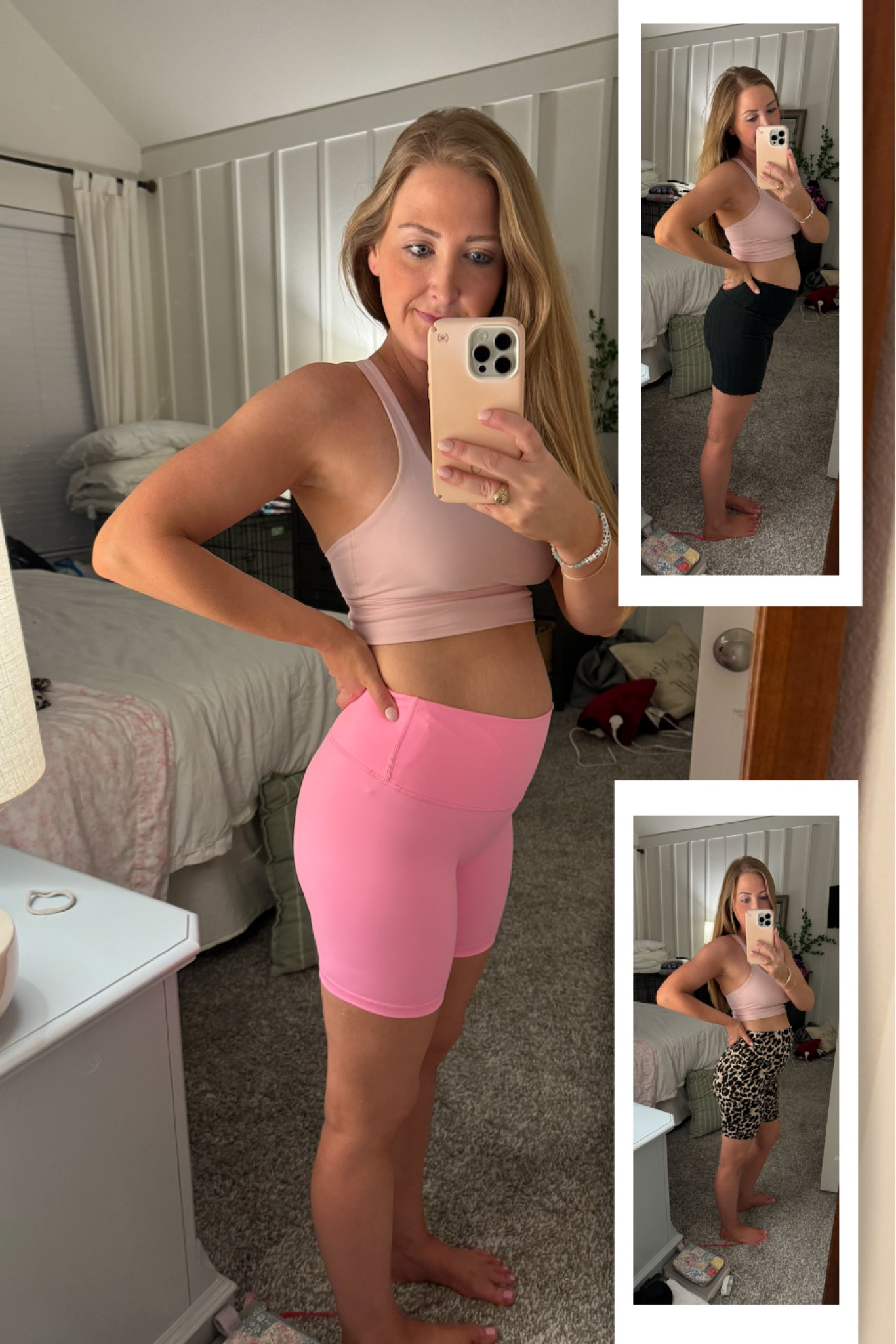 Pregnant in the summer! I found some pregnancy friendly biker shorts & will wear them with an oversized graphic tee this summer ☀️
Pink: runs very small. Size up 2! I’m wearing a L and usually wear a S
Black: true to size
Leopard: good for 2nd & 3rd trimester. I ordered a S but they are maternity & still very big in the belly area. 
#summerpregnancy #bikershorts

#LTKBaby #LTKBump