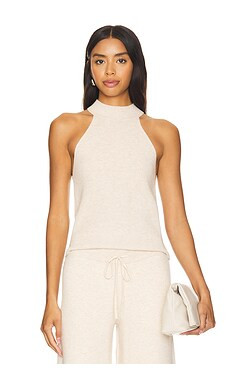 525 Shannon Mock Neck Tank in Wheat from Revolve.com | Revolve Clothing (Global)