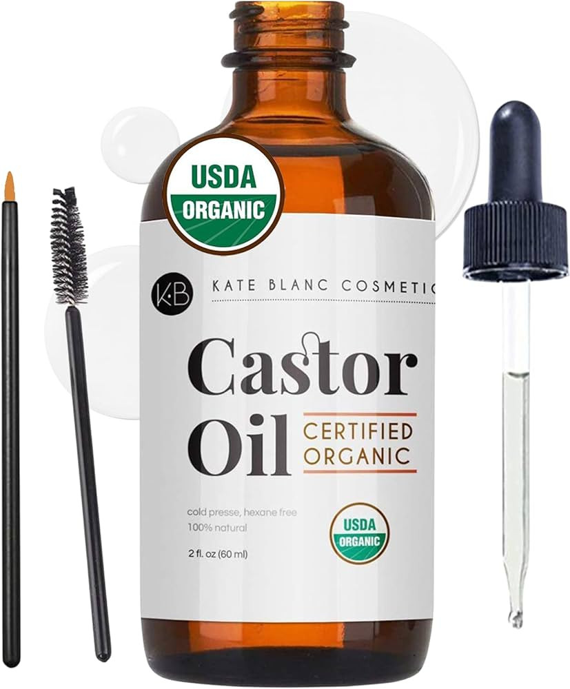 Kate Blanc Cosmetics Castor Oil Organic for Hair, Lashes, Face (2oz), 100% Pure, Cold Pressed, He... | Amazon (US)