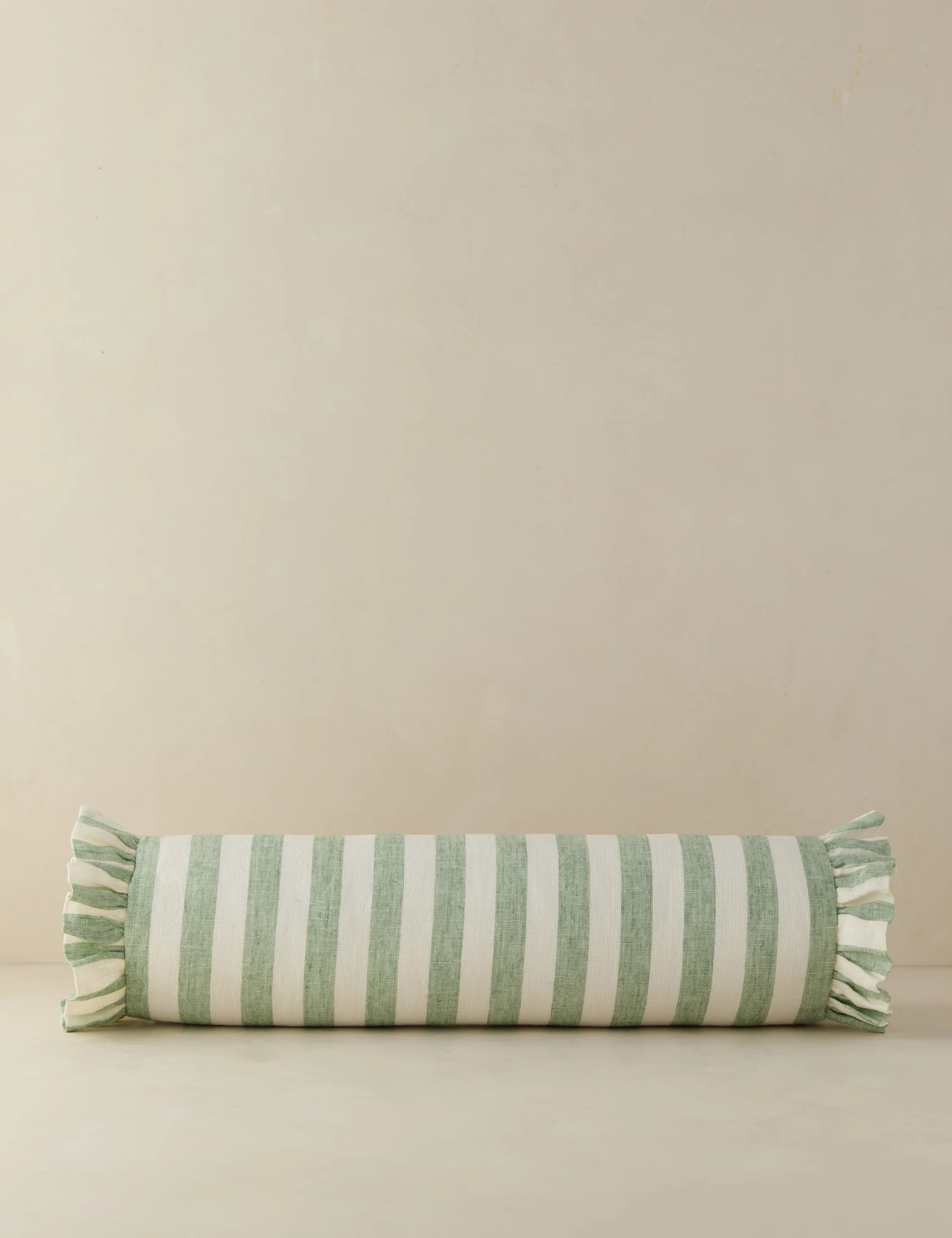 Amaroso Linen Ruffle Bolster Pillow | Lulu and Georgia 