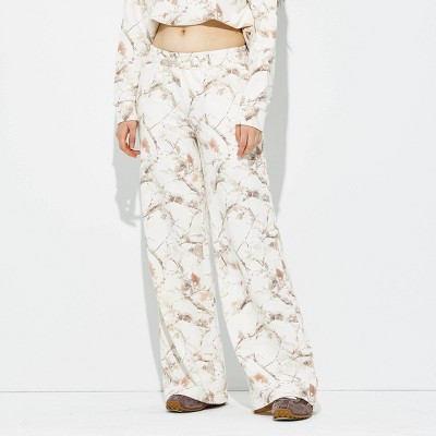 Women's Elastic Waist Wide Leg Pants - Wild Fable™ Cream Twig Haze XL | Target