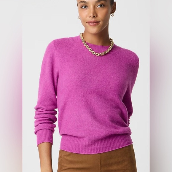 J.Crew fuchsia Pink Crewneck Sweater in Extra-Soft Yarn NWT Medium $98 | Poshmark