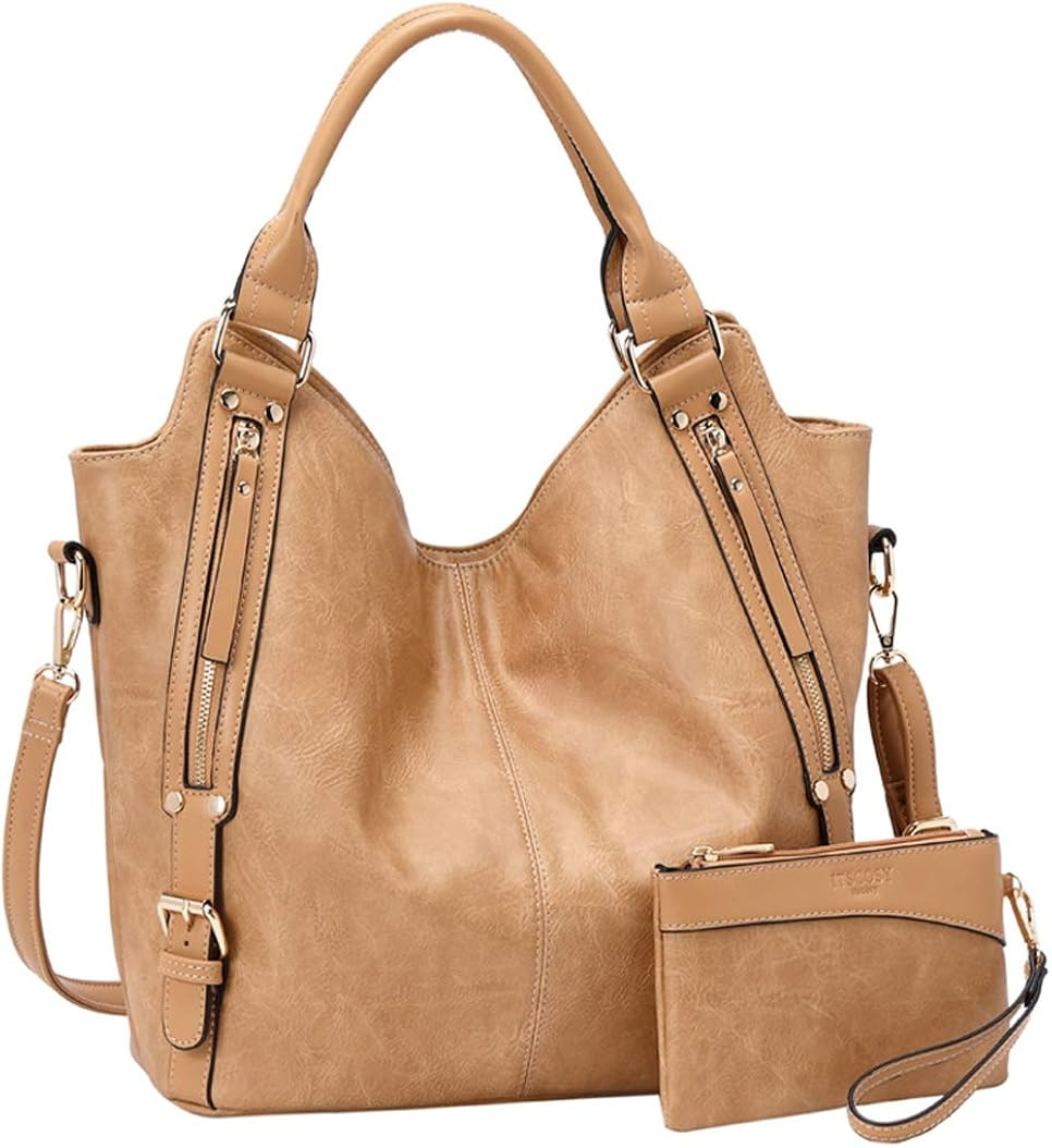 Women Tote Bag Handbags PU Leather Fashion Hobo Shoulder Bags with Adjustable Shoulder Strap | Amazon (US)