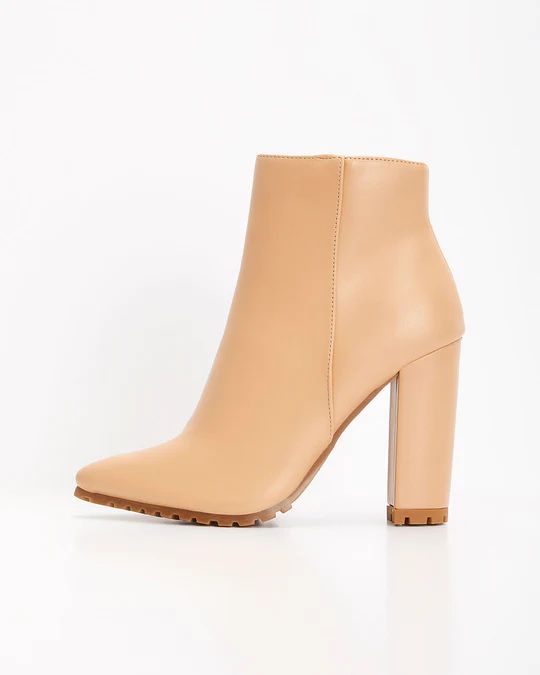 City Slang Faux Leather Heeled Bootie | VICI Collection