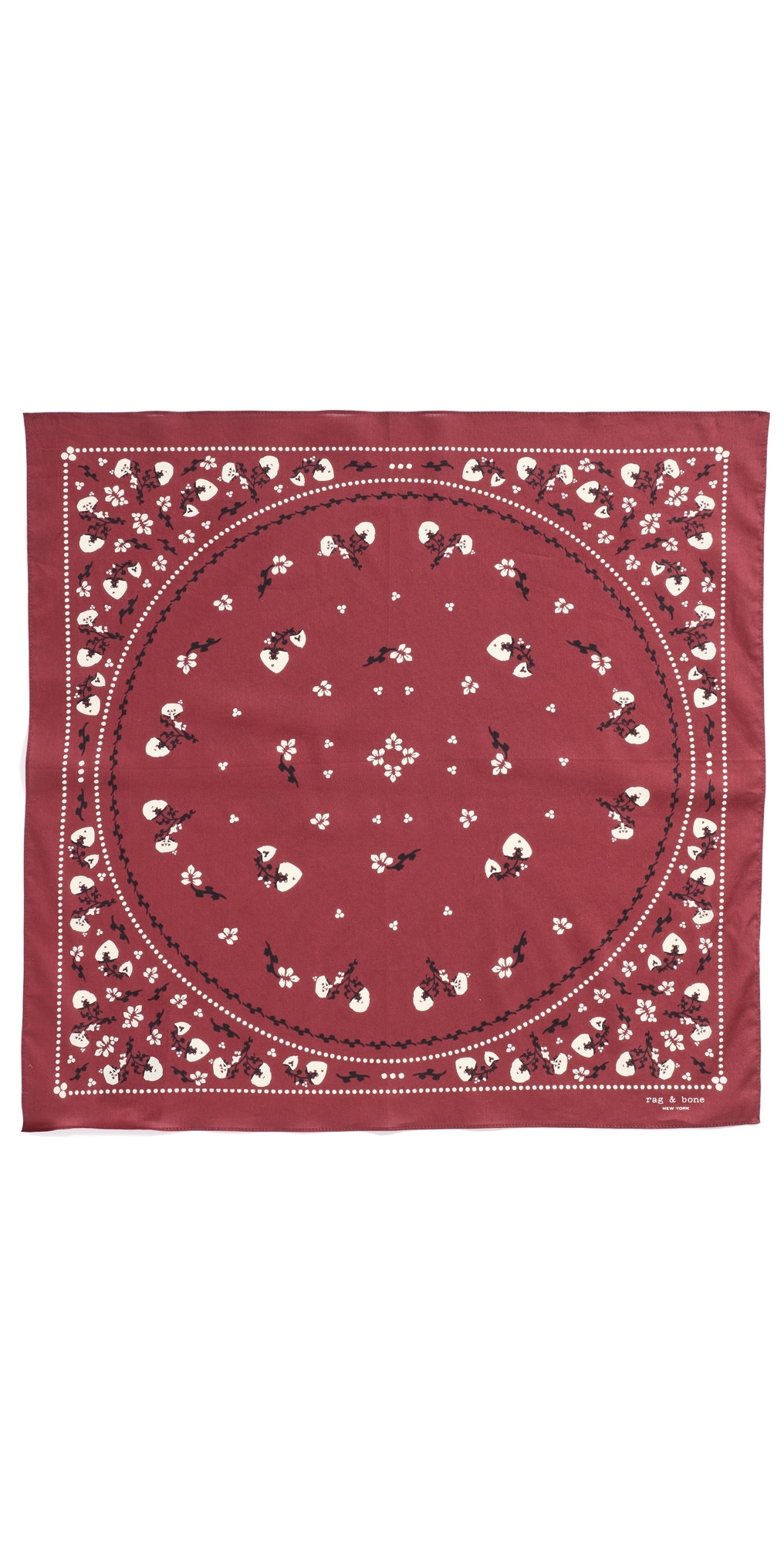 rag & bone Floral Western Bandana Burgundy One Size | Shopbop
