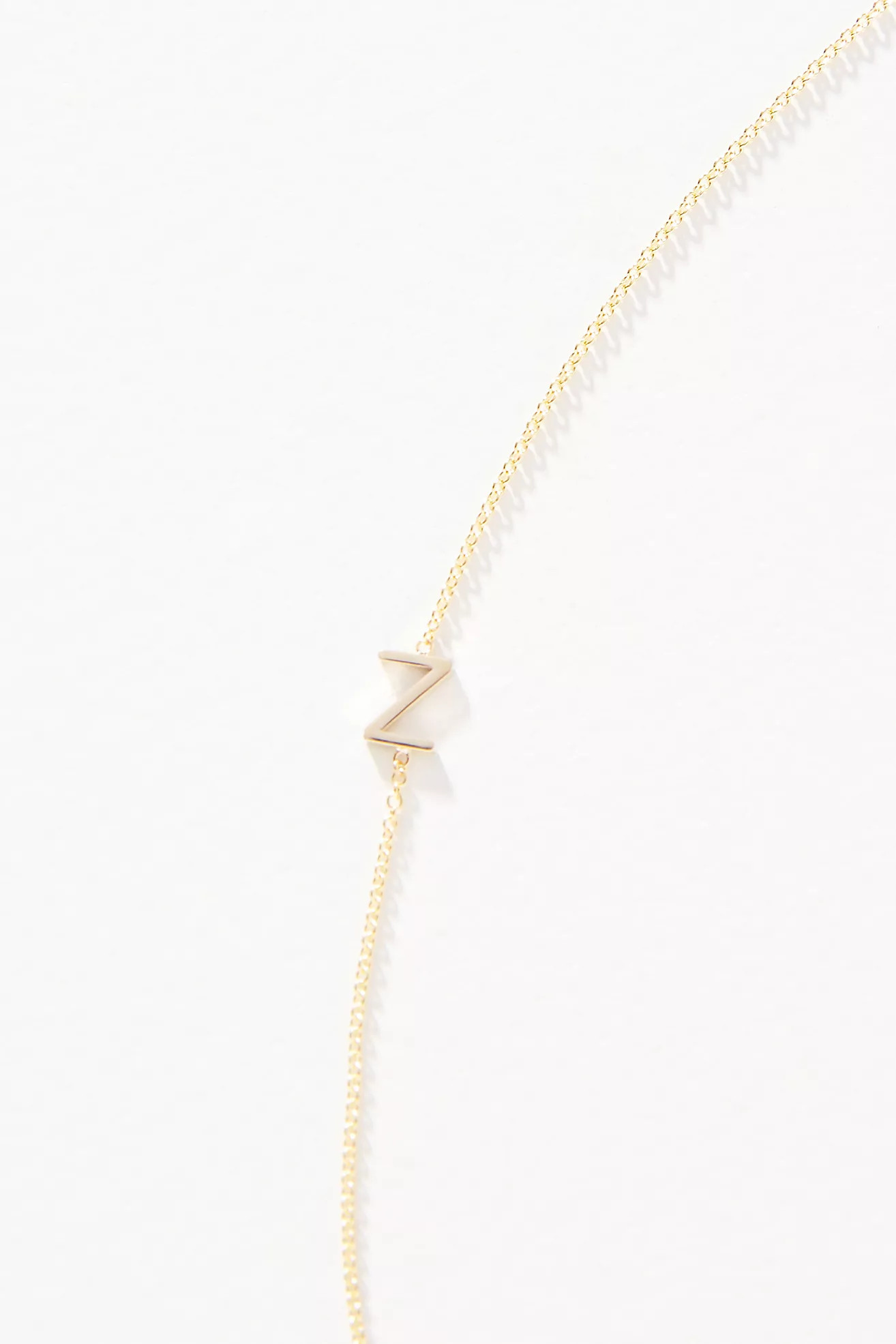 Maya Brenner 14k Gold Asymmetric Monogram Necklace | Anthropologie (US)