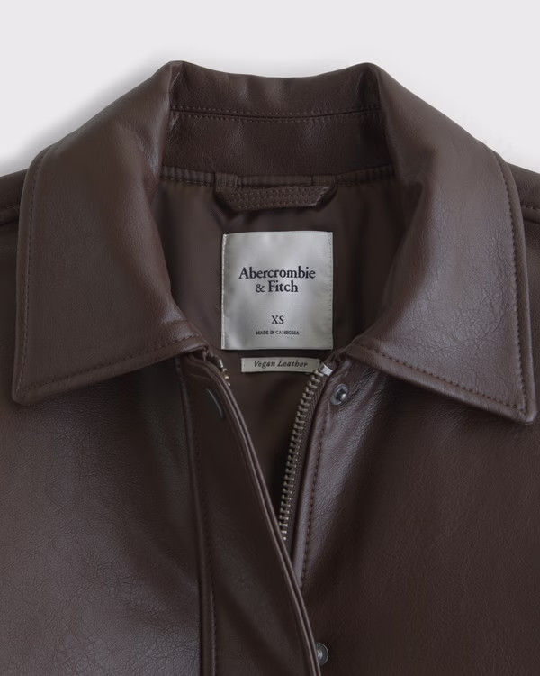 Vegan Leather Bomber Jacket | Abercrombie & Fitch (US)